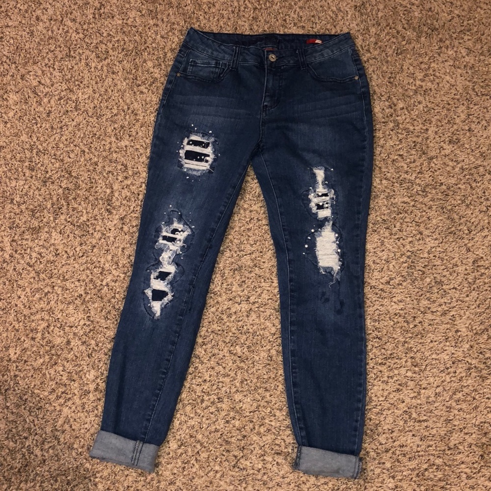 Arizona embellished skinny jeans